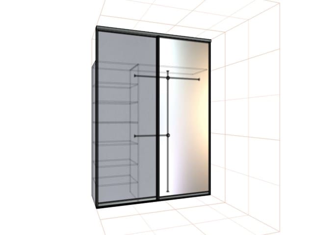 One Sliding Door Fitted Wardrobe - DC Sliding Wardrobes Glasgow
