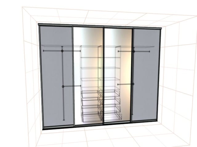 Sliding 4 Door Fitted Wardrobe - DC Sliding Wardrobes Aberdeen
